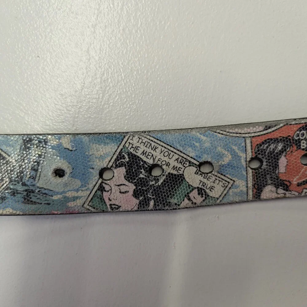 WCM New York Genuine Leather Size Medium Comic Strip Belt